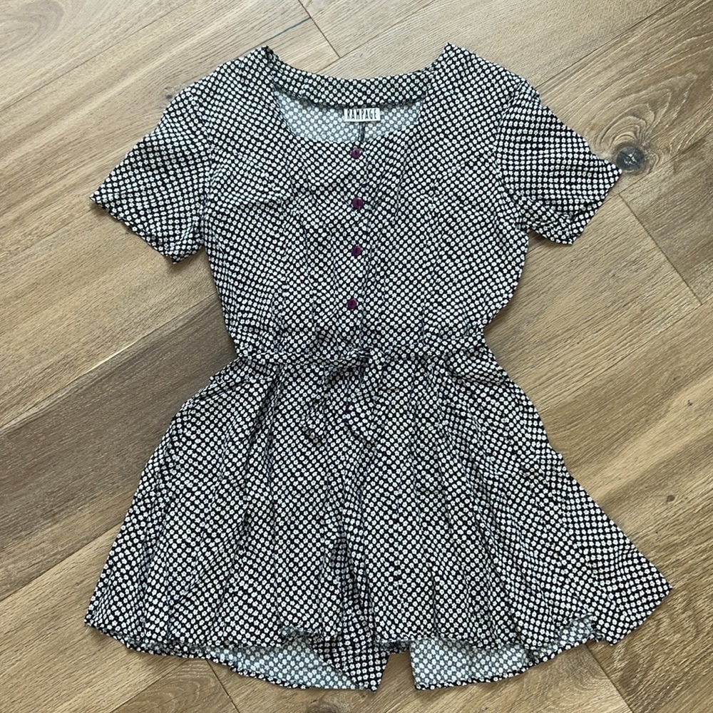 Vintage rampage button up and belted romper